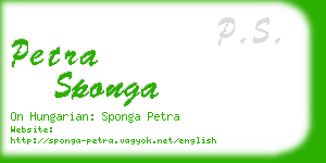 petra sponga business card